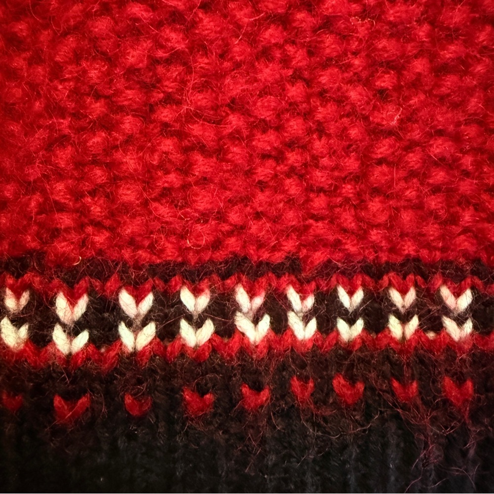 Fair Isle Half-Zip Sweater Mens Nordic Ski Lodge Wool Blend Cold Weather Large - Picture 9 of 14